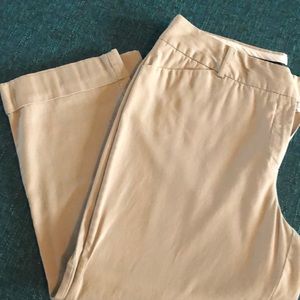 Khaki Capri Cuff Pants